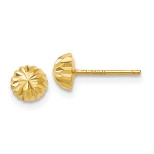 Gold Classics(tm) 14kt. Diamond Cut 5mm Domed Post Earrings