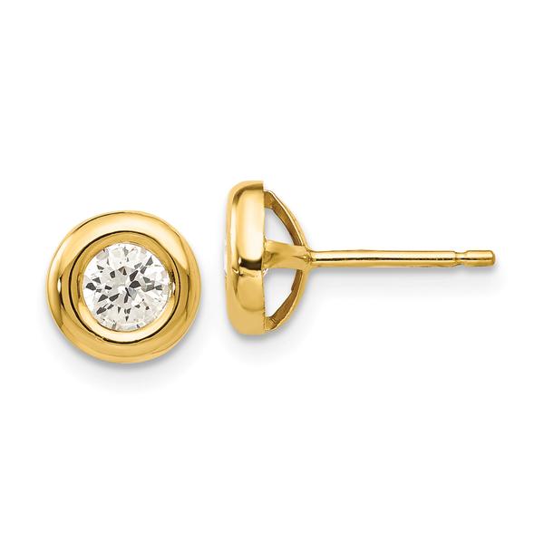 Gold Classics(tm) 14kt. Polished CZ Fancy Earrings