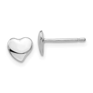 Gold Classics(tm) 14kt. 3mm White Gold Heart Stud Earrings