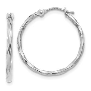 Gold Classics(tm) 14kt. White Gold Twist Hoop Earrings