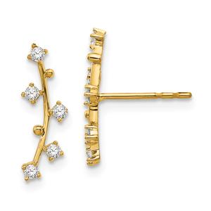 Gold Classics(tm) 14kt. Bar & CZ Stud Earrings