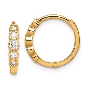 Gold Classics(tm) 14kt. CZ 12mm Hoop Earrings