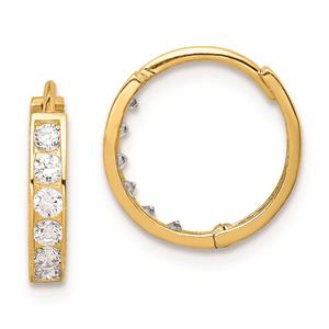 Gold Classics(tm) 14kt. CZ 11mm Hoop Earrings