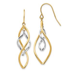 Gold Classics(tm) 14kt. Two-Tone Fancy Twist Dangle Earrings