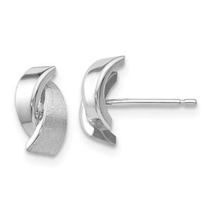 Gold Classics(tm) 14kt. White Gold Satin Fancy Post Earrings
