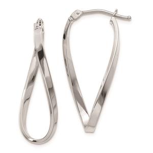 Gold Classics(tm) 14kt. White Gold Twisted 10x2mm Earrings
