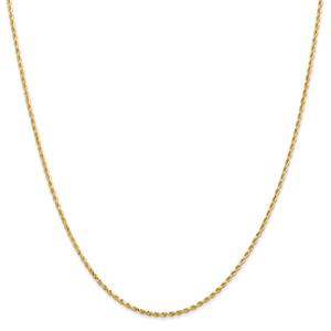 Unisex Gold Classics(tm)1.50mm 14kt. Diamond Cut Rope 14in. Necklace alternate view