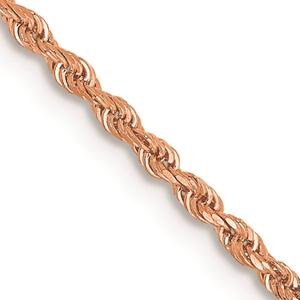 Unisex Gold Classics(tm) 1.50mm. Rose Gold Diamond Cut Rope Necklace