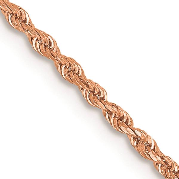 Unisex Gold Classics(tm) 1.50mm. Rose Gold Diamond Cut Rope Necklace