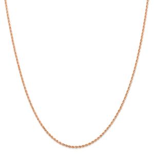 Unisex Gold Classics(tm) 1.50mm. Rose Gold Diamond Cut Rope Necklace alternate view