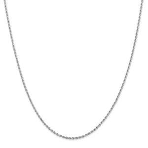Gold Classics(tm) 1.5mm. White Gold Diamond Cut Rope Necklace