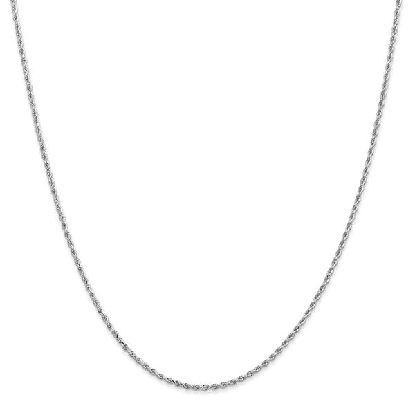 Unisex Gold Classics(tm) 1.5mm. White Gold Diamond Cut Rope Necklace