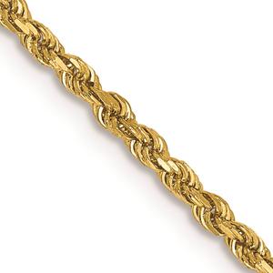 Unisex Gold Classics(tm)1.75mm 14kt. Diamond Cut Rope 14in. Necklace