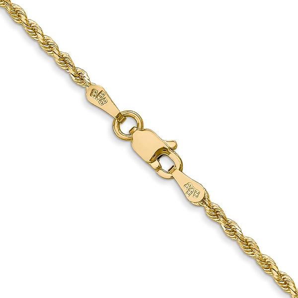 Unisex Gold Classics(tm)1.75mm.14kt. Diamond Cut Rope Chain Necklace