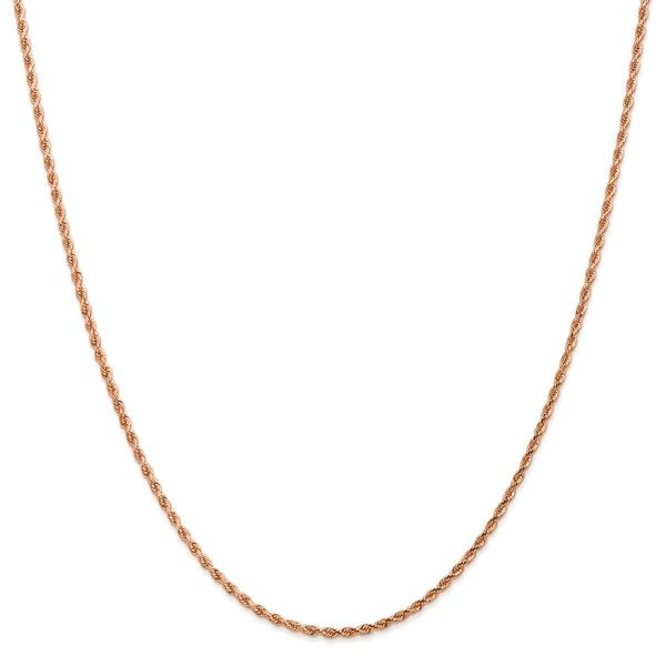 Unisex Gold Classics(tm) 1.75mm. Rose Gold Diamond Cut Rope Necklace alternate view