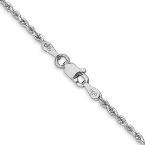 Unisex Gold Classics(tm)1.75mm.14kt. White Diamond Cut Rope Necklace