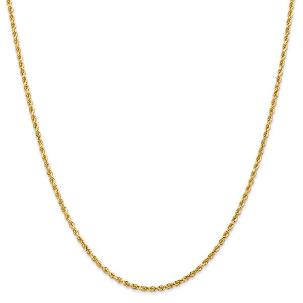 Unisex Gold Classics(tm) 2mm. 14kt. Diamond Cut Rope Chain Necklace alternate view