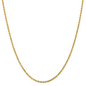 Unisex Gold Classics(tm) 2mm. 14kt. Diamond Cut Rope Chain Necklace alternate view