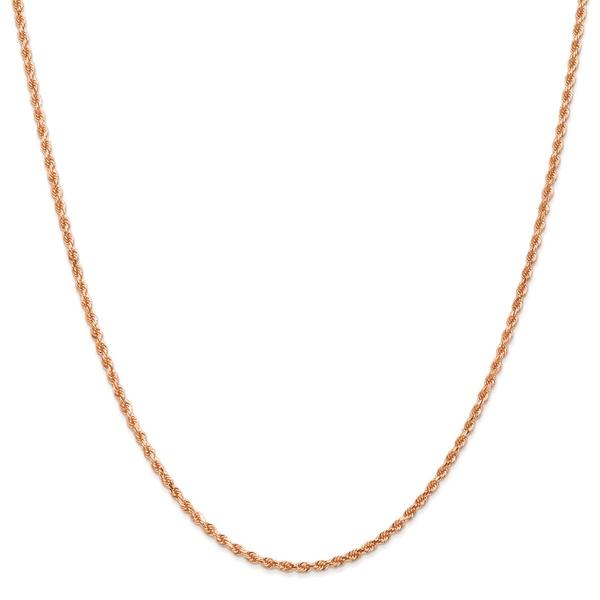 Unisex Gold Classics(tm) 2mm. Rose Gold Diamond Cut Rope Necklace alternate view