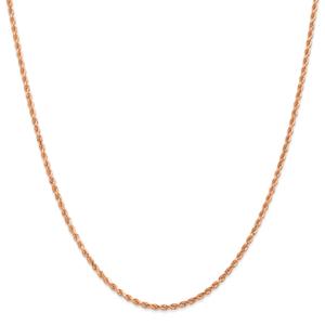 Unisex Gold Classics(tm) 2mm. Rose Gold Diamond Cut Rope Necklace alternate view