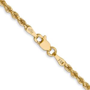 Unisex Gold Classics(tm) 2.25mm.14kt Diamond Cut Rope Chain Necklace