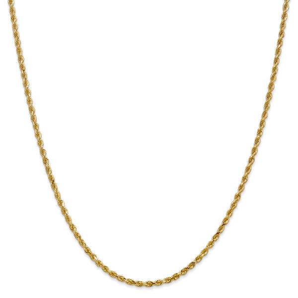 Unisex Gold Classics(tm) 2.25mm.14kt Diamond Cut Rope Chain Necklace alternate view