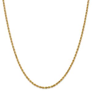 Unisex Gold Classics(tm) 2.25mm.14kt Diamond Cut Rope Chain Necklace alternate view
