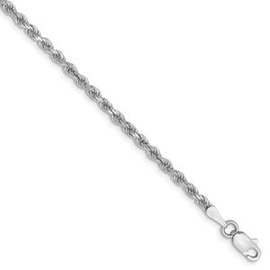 Unisex Gold Classics(tm)2.25mm.14kt. White Diamond Cut Rope Necklace alternate view