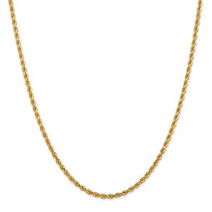 Unisex Gold Classics(tm)2.75mm.14kt. Diamond Cut Rope Chain Necklace
