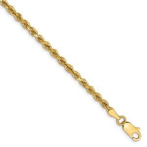 Unisex Gold Classics(tm)2.75mm.14kt. Diamond Cut Rope Chain Necklace alternate view