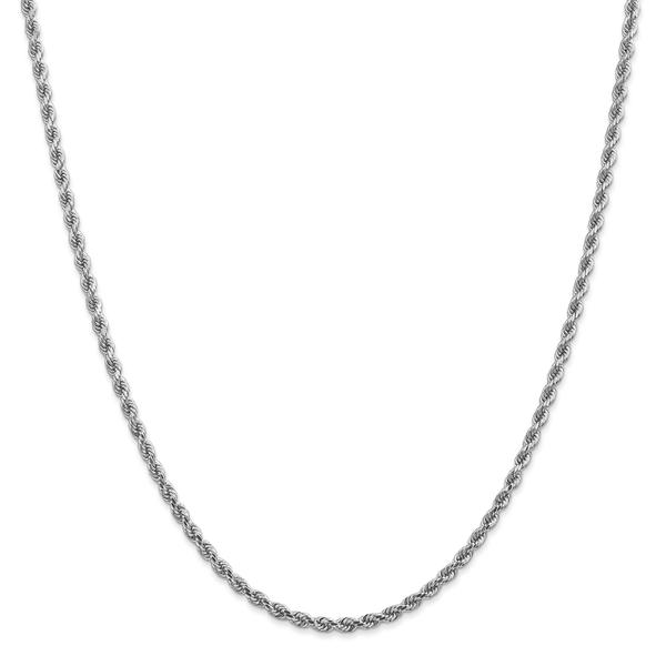 Unisex Gold Classics(tm)2.75mm.14kt. White Diamond Cut Rope Necklace