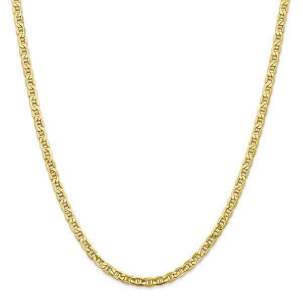 Gold Classics(tm) 10kt. 4mm Semi-Solid Anchor Chain Necklace