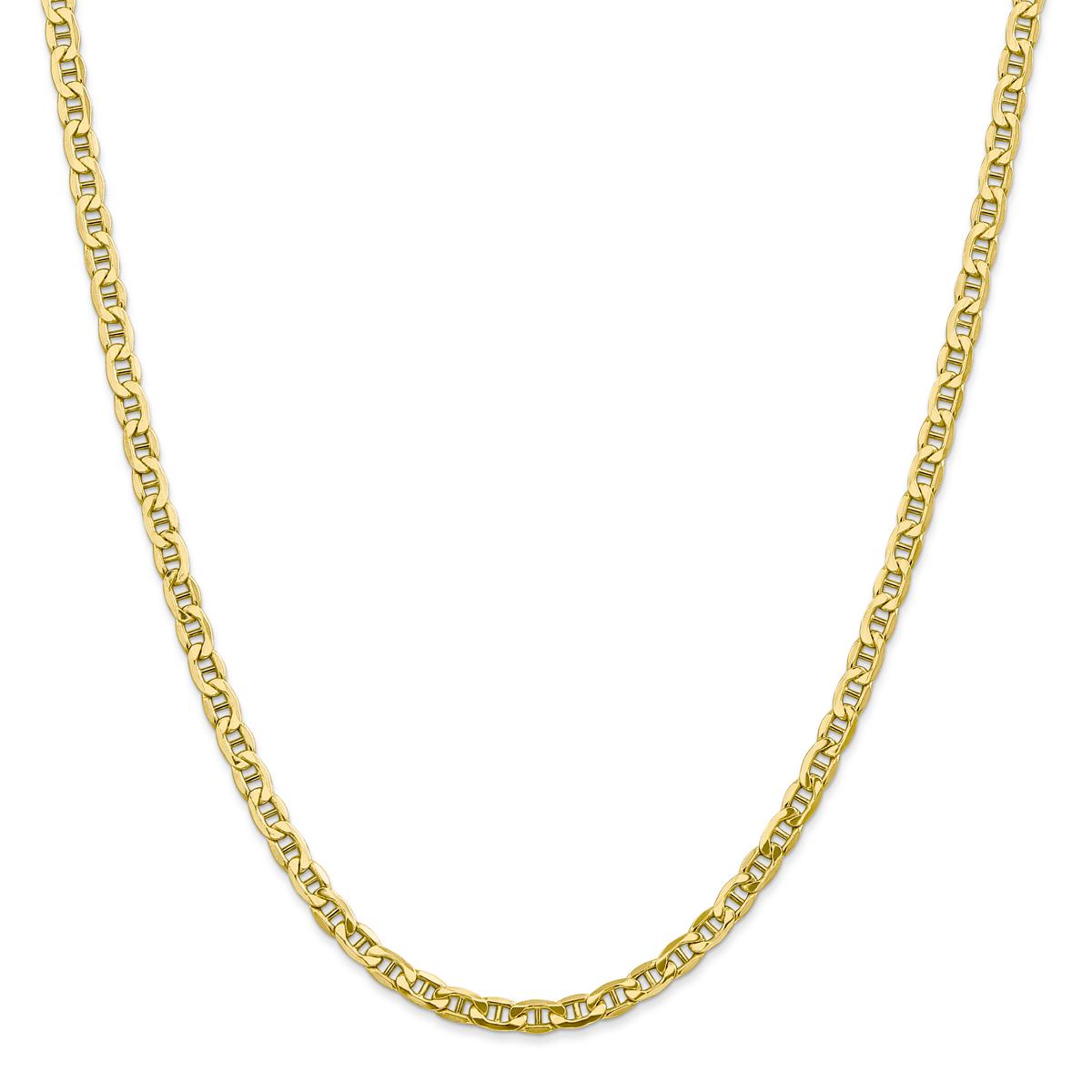 Mens Gold Classics(tm)10kt. 4.1mm Semi-Solid Anchor Chain Necklace