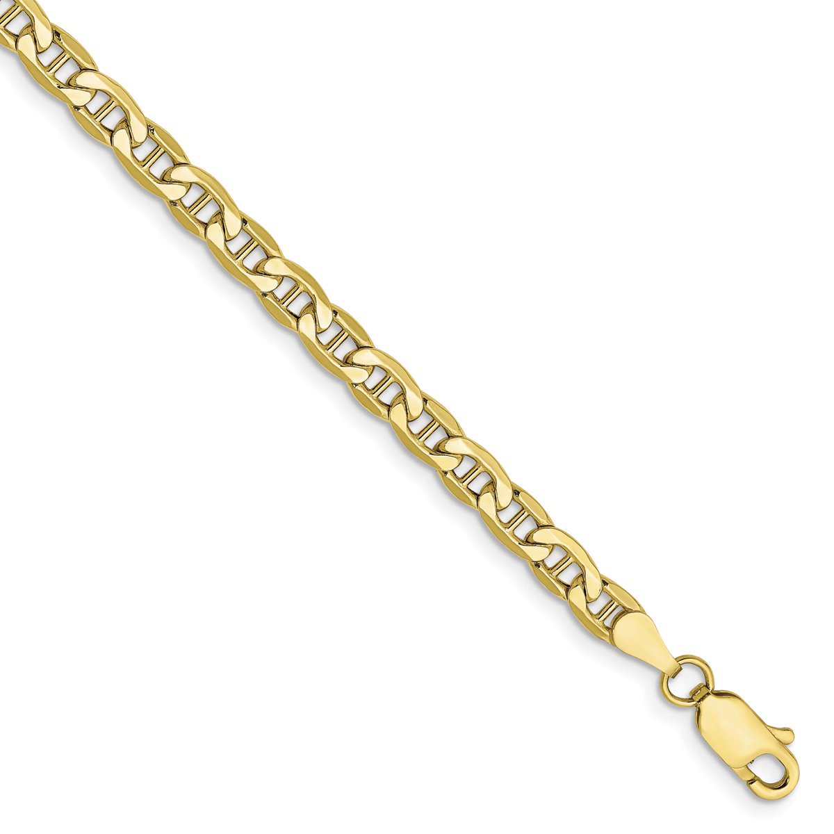 Mens Gold Classics(tm)10kt. 4.1mm Semi-Solid Anchor Chain Necklace