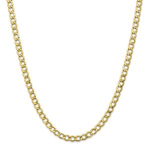 Mens Gold Classics(tm) 10kt. 5.25mm 18in. Semi-Solid Chain Necklace