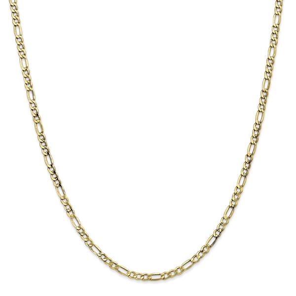 Unisex Gold Classics(tm) 10kt. 3.5mm 24in. Semi-Solid Figaro Chain