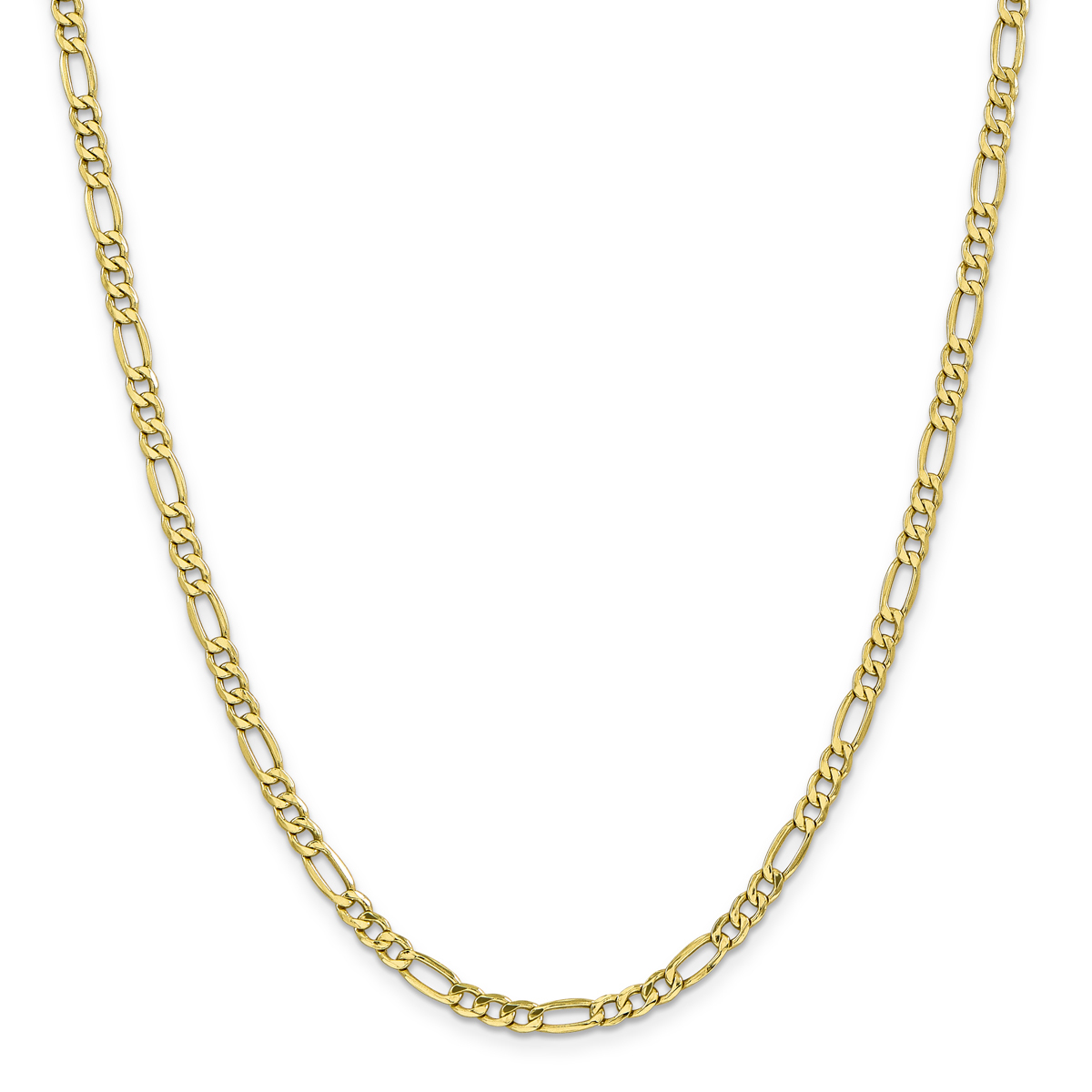 Unisex Gold Classics(tm) 10kt. 4.4mm 20in. Semi-Solid Figaro Chain