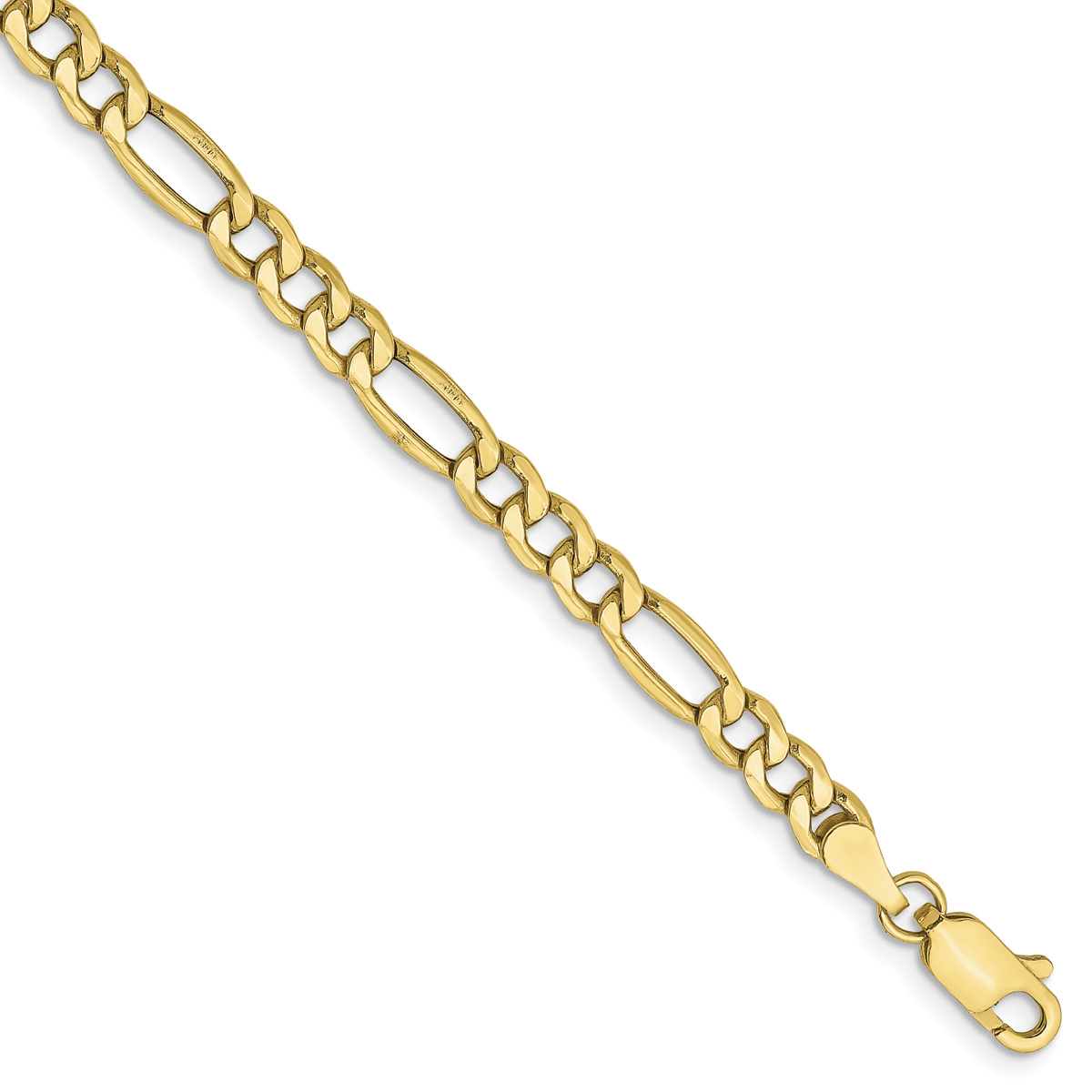 Unisex Gold Classics(tm) 10kt. 4.4mm 20in. Semi-Solid Figaro Chain