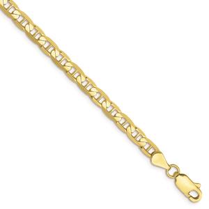Unisex Gold Classics(tm)10kt. Semi-Solid Anchor Chain Necklace
