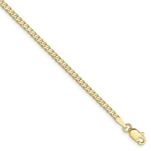 Unisex Gold Classics(tm)10kt. 2.2mm 16in.Beveled Curb Chain Necklace alternate view