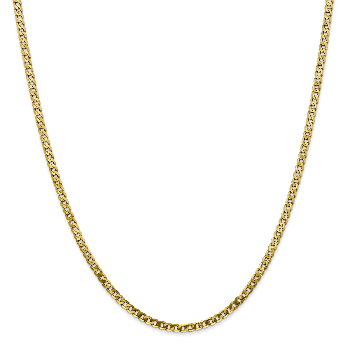 Unisex Gold Classics(tm) 10kt. 2.9mm 16in. Beveled Chain Necklace