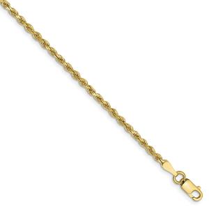 Gold Classics(tm) 10kt. 2mm 16in. Diamond-cut Rope Necklace alternate view