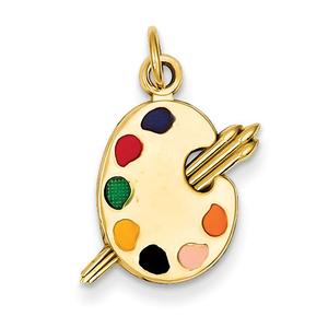 Gold Classics(tm) 14k. Enameled Artist Palette Charm