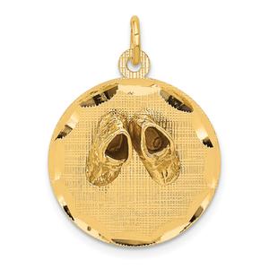 Gold Classics(tm) 14kt. Baby Shoes on Engravable Disc Charm