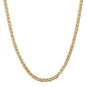 Unisex Gold Classics(tm) 4.75mm. Semi-Solid Anchor Chain Necklace