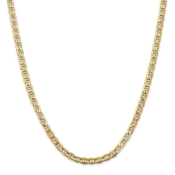 Unisex Gold Classics(tm) 4.75mm. Semi-Solid Anchor Chain Necklace