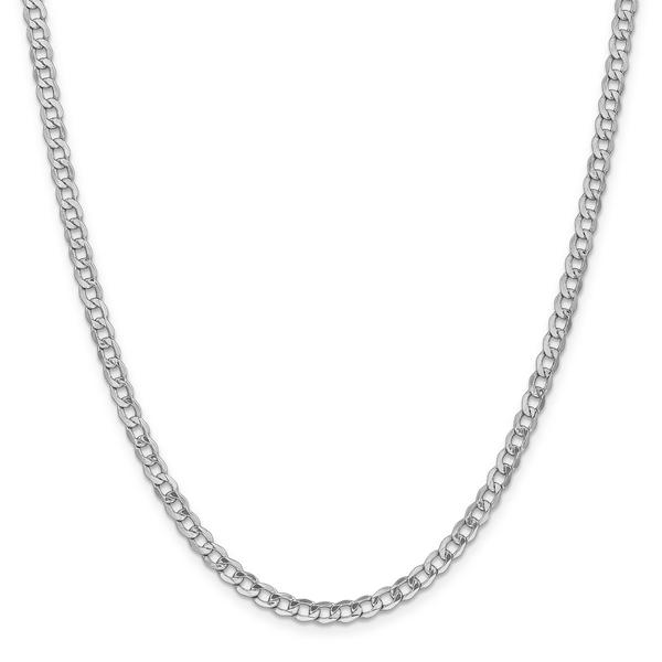 Mens Gold Classics(tm) 4.3mm. White Gold Semi Solid Curb Necklace