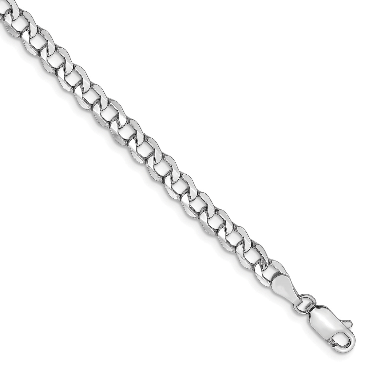Mens Gold Classics(tm) 4.3mm. White Gold Semi Solid Curb Necklace