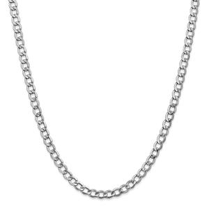 Gold Classics(tm) 5.25mm. White Gold Semi Solid Curb Necklace