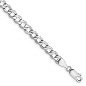 Gold Classics(tm) 5.25mm. White Gold Semi Solid Curb Necklace alternate view